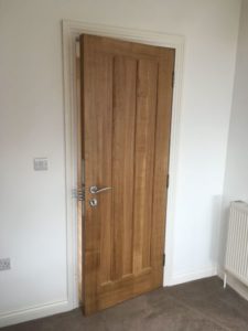 oak three panel shaker style internal door